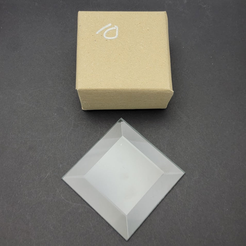 10 3x3 inch SQUARE Beveled Top Flat Back Bevels Stained Glass Supplies Clear-
