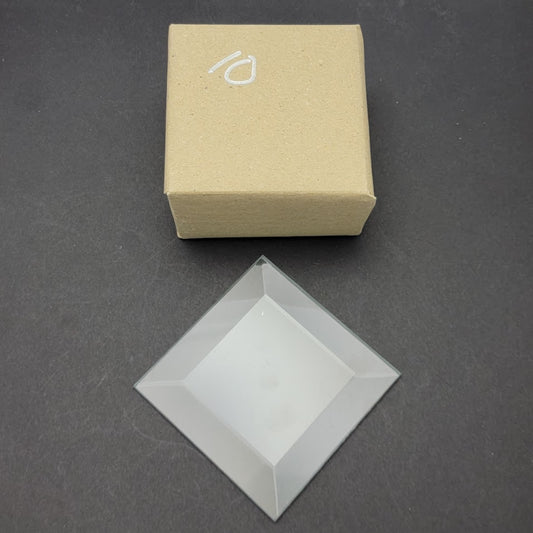 10 3x3 inch SQUARE Beveled Top Flat Back Bevels Stained Glass Supplies Clear-