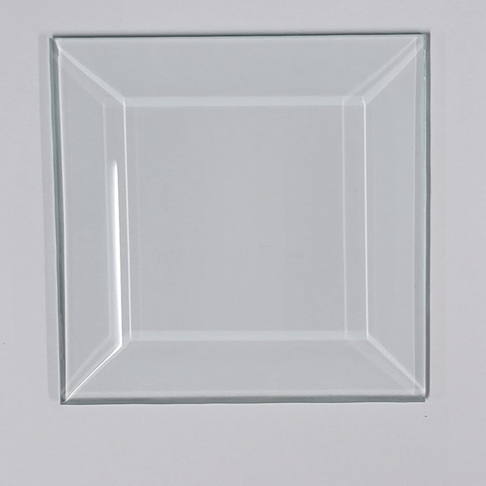 10 3x3 inch SQUARE Beveled Top Flat Back Bevels Stained Glass Supplies Clear-