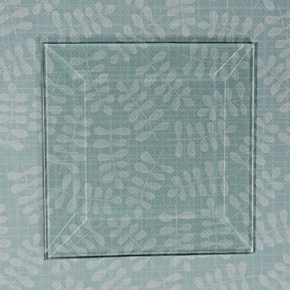 10 3x3 inch SQUARE Beveled Top Flat Back Bevels Stained Glass Supplies Clear-