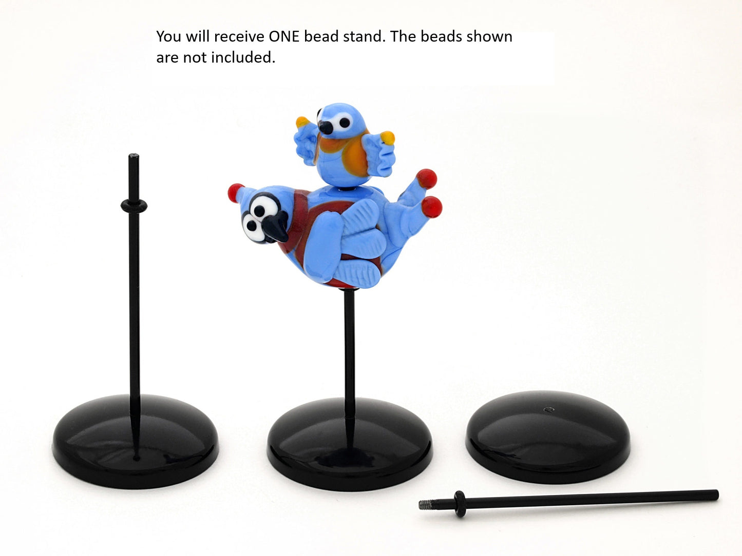 Quality Bead stand Holder Display for Lampworked Beads 2 Part Stand With O-Ring-