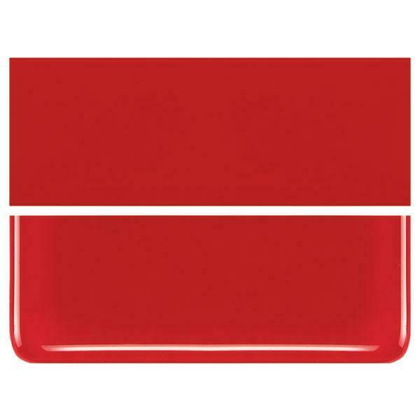 0124 Red Striker Opalescent Bullseye 90 COE Glass Sheet 10x10" 90COE Fusible-