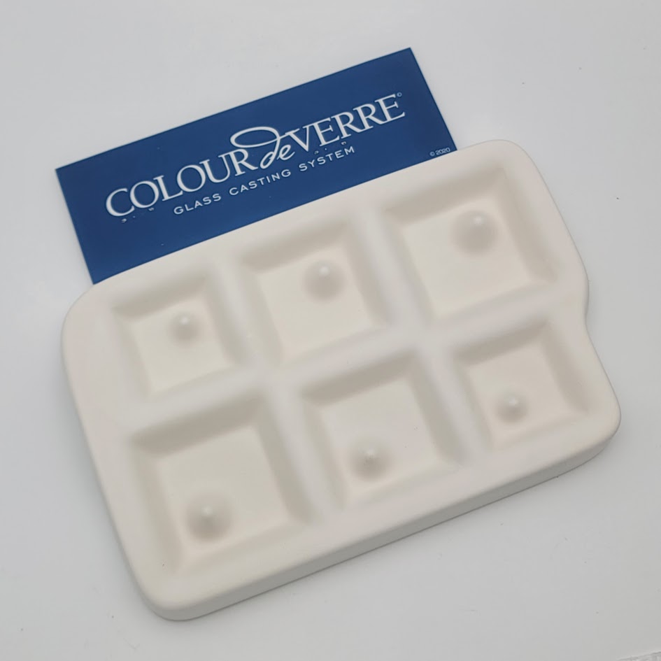 OFFSET SQUARE PENDANTS BEADS Colour De Verre Glass Frit Casting Mold Fusing-