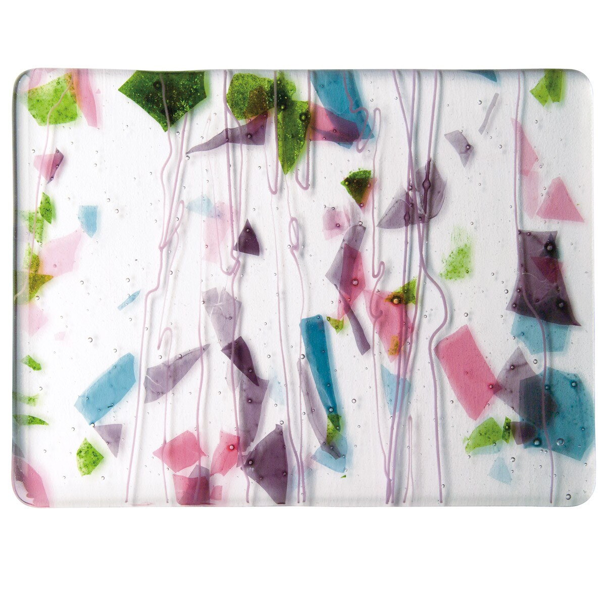 4128 Collage 90 COE Bullseye Fusing Glass Sheet 5x5 inch 3mm-
