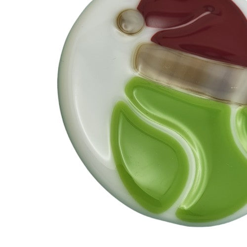 Tennis Ball Santa Christmas Ornament Handmade Fused Glass Club Instructor Pro-