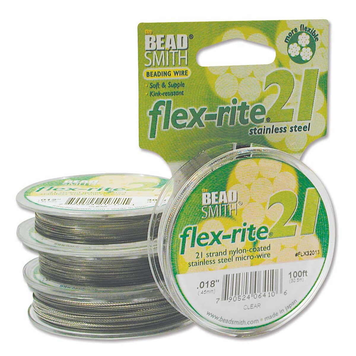 100 feet Stainless Steel CLEAR .018" 21 Strand BEADSMITH FLEX-RITE Bead FLEXRITE-