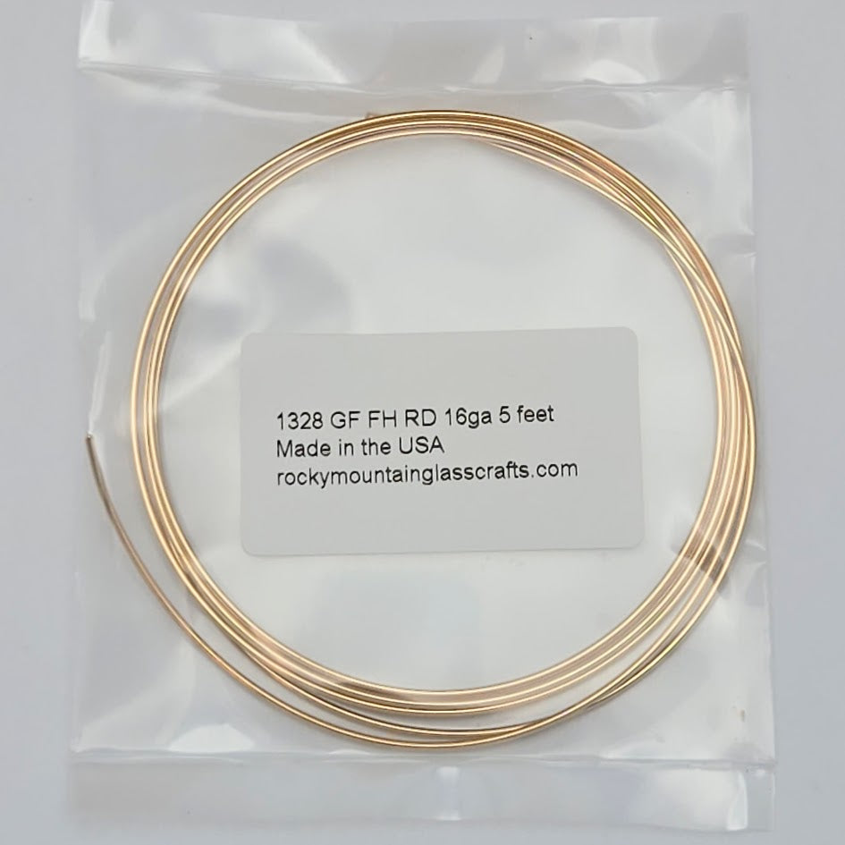 16ga Full Hard Round 12Kt Gold-Filled Five Feet Wrapping Wire Made in the US-
