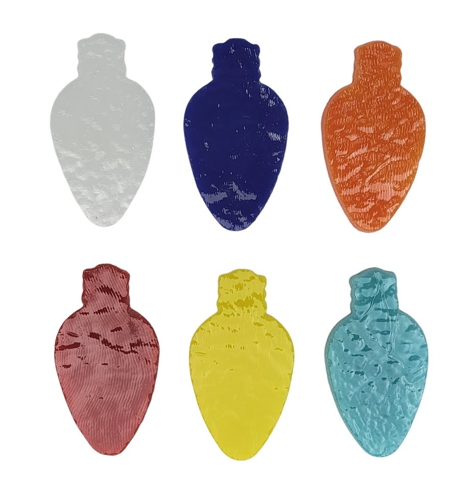 Christmas Bulbs 90 Precut Glass Shapes Set of Six Colors Holiday Glass Fusing Supplies-