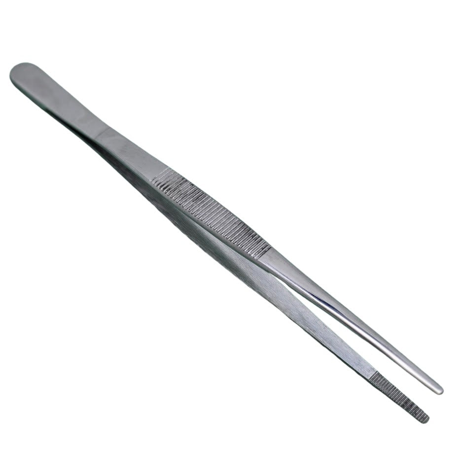 7" Blunt Serrated Tweezers Stainless Steel Lampworking Hot Glass Supplies Tools-