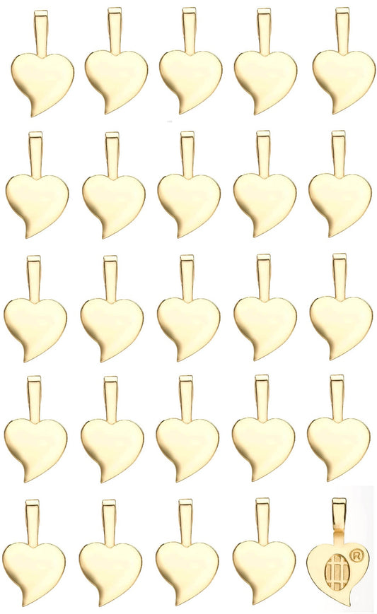 Aanraku HEART Bails GOLD Plated Large 25 Glue On Pendant Findings Gorgeous-