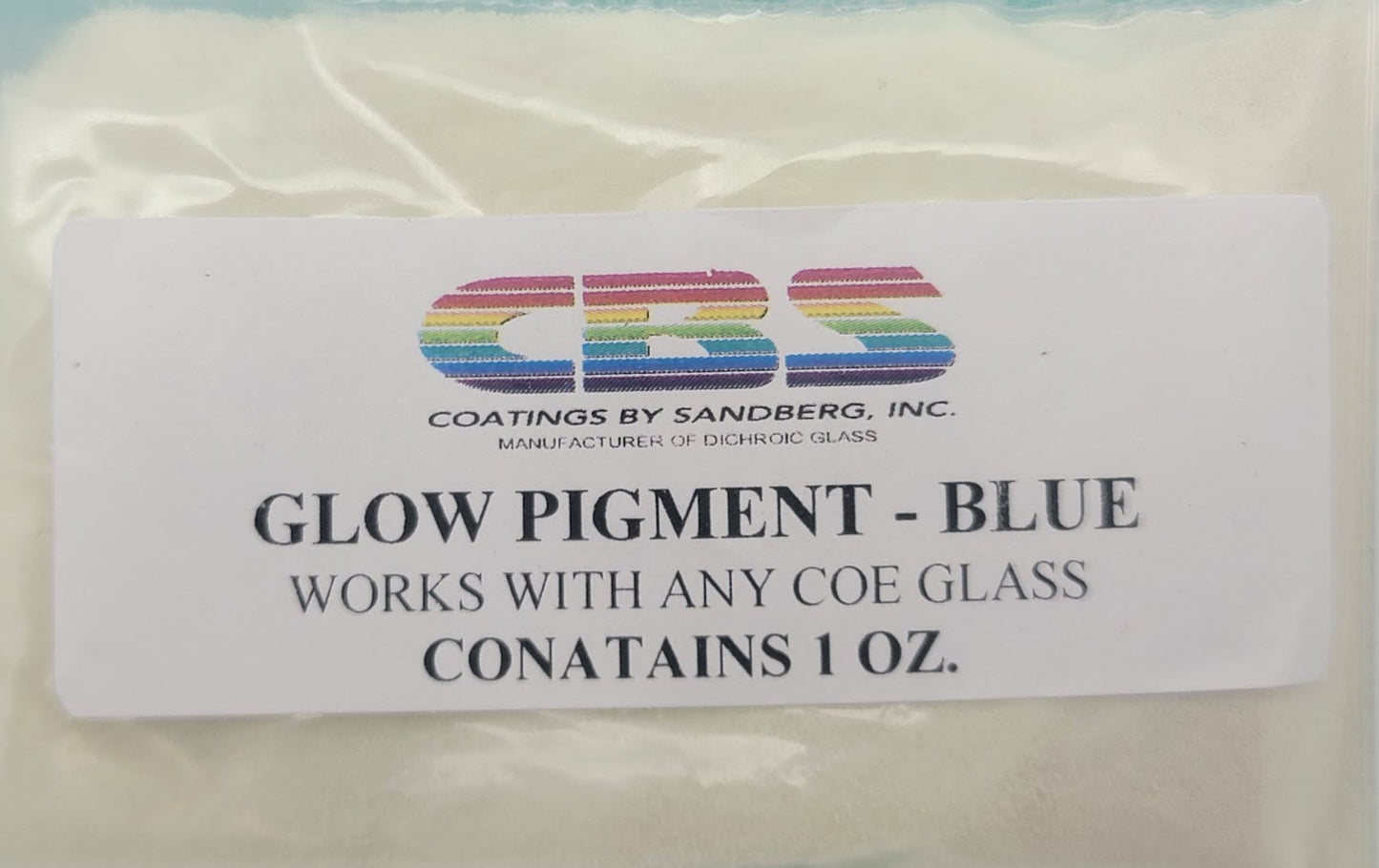 CBS Glow Powder Pigment BLUE works with any COE 90 96 One Ounce Package Fusing-