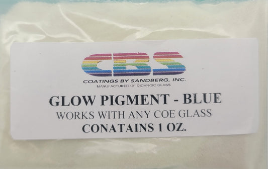CBS Glow Powder Pigment BLUE works with any COE 90 96 One Ounce Package Fusing-