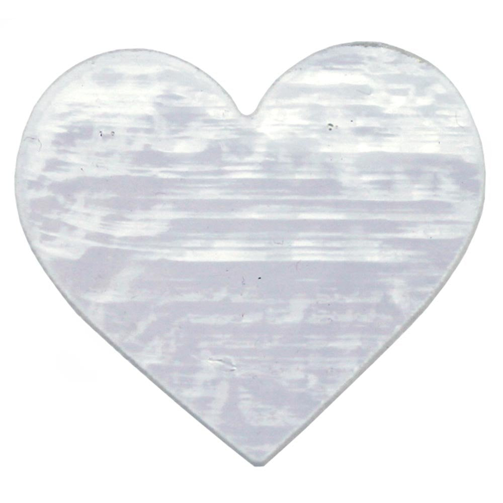 Six Pieces 1" Precut 90 COE GLASS Heart Red Clear Lavender White Red Mint Yellow Orange CHOICE-Model Clear Six Pieces