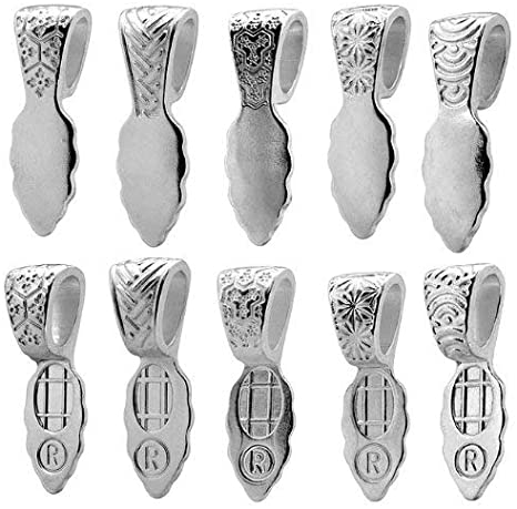 Bails Aanraku ASSORTED Sterling Silver Plated LARGE Ten Pieces Fusing Supplies Glue On-