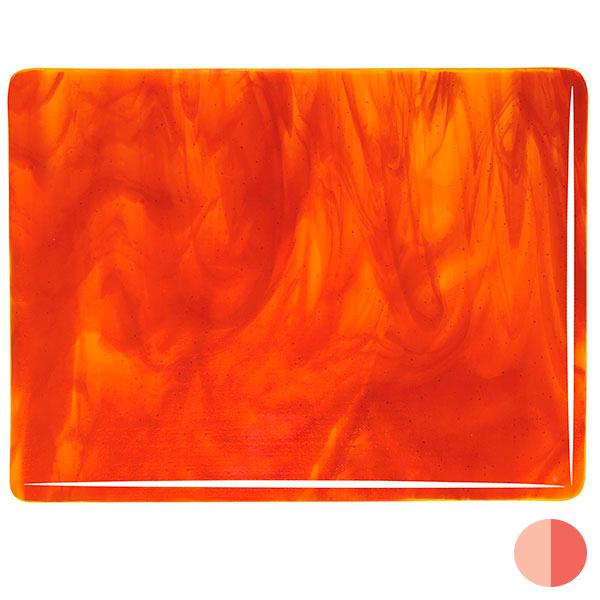2125 Yellow & Red Transparent Striker Bullseye 90 COE Glass Sheet 10x10" 90COE Fusing-
