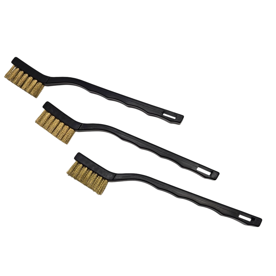 THREE Pieces BRASS WIRE BRUSH Tools Remove Oxid Lead Came Stained Glass Supplies-