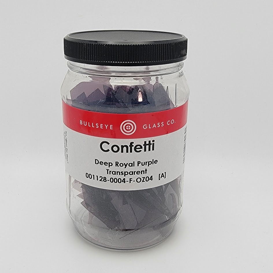 1128 Deep Royal Purple Transparent Glass Confetti 90 COE Bullseye 4 Ounces Fusing Supplies