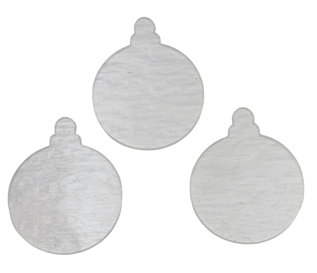 Three Clear 90 COE Precut Glass Ornament Blanks Fusing Supplies 90COE-
