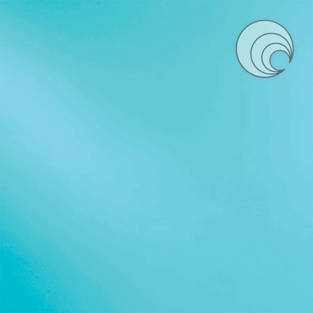 532.1 Caribbean Blue Transparent 12 x 12 Inch Oceanside Compatible 96 COE Sheet Glass-