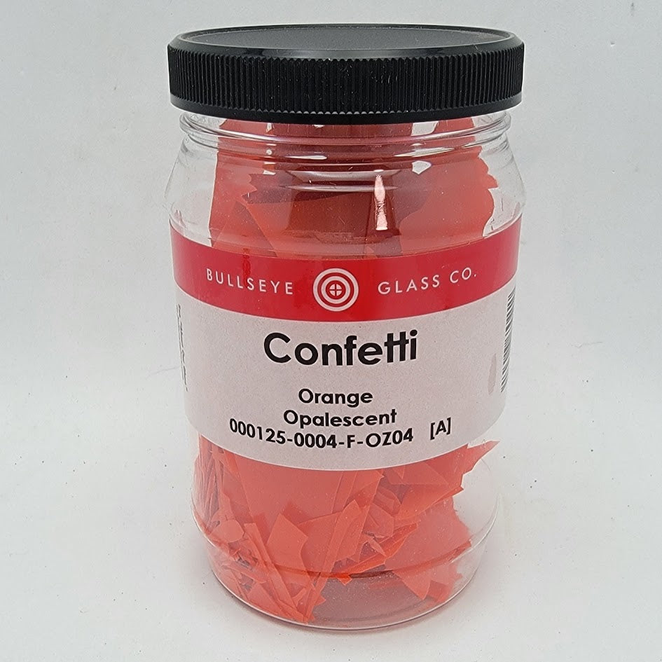 0125 Orange Opal Glass Confetti 90 COE Bullseye 4 Ounces Fusing Supplies