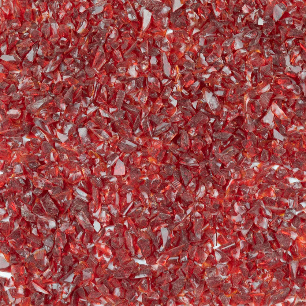 F5 151 96 Cherry Red Transparent COARSE 96 COE Frit 8.5 oz Jar-
