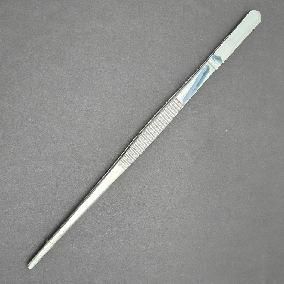 10" Blunt Serrated Tweezers Stainless Steel Lampworking Hot Glass Supplies Tools-