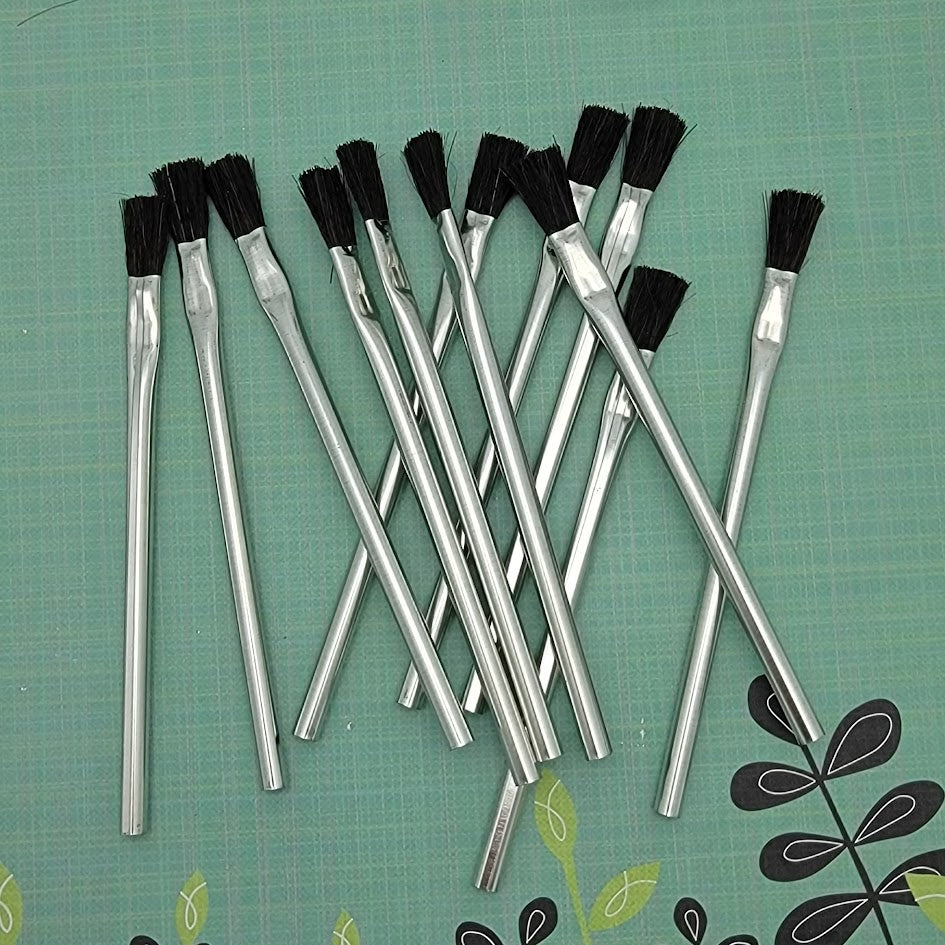 12 Acid Quality FLUX & PATINA BRUSHES for Stained Glass Tools & Supplies Dozen-