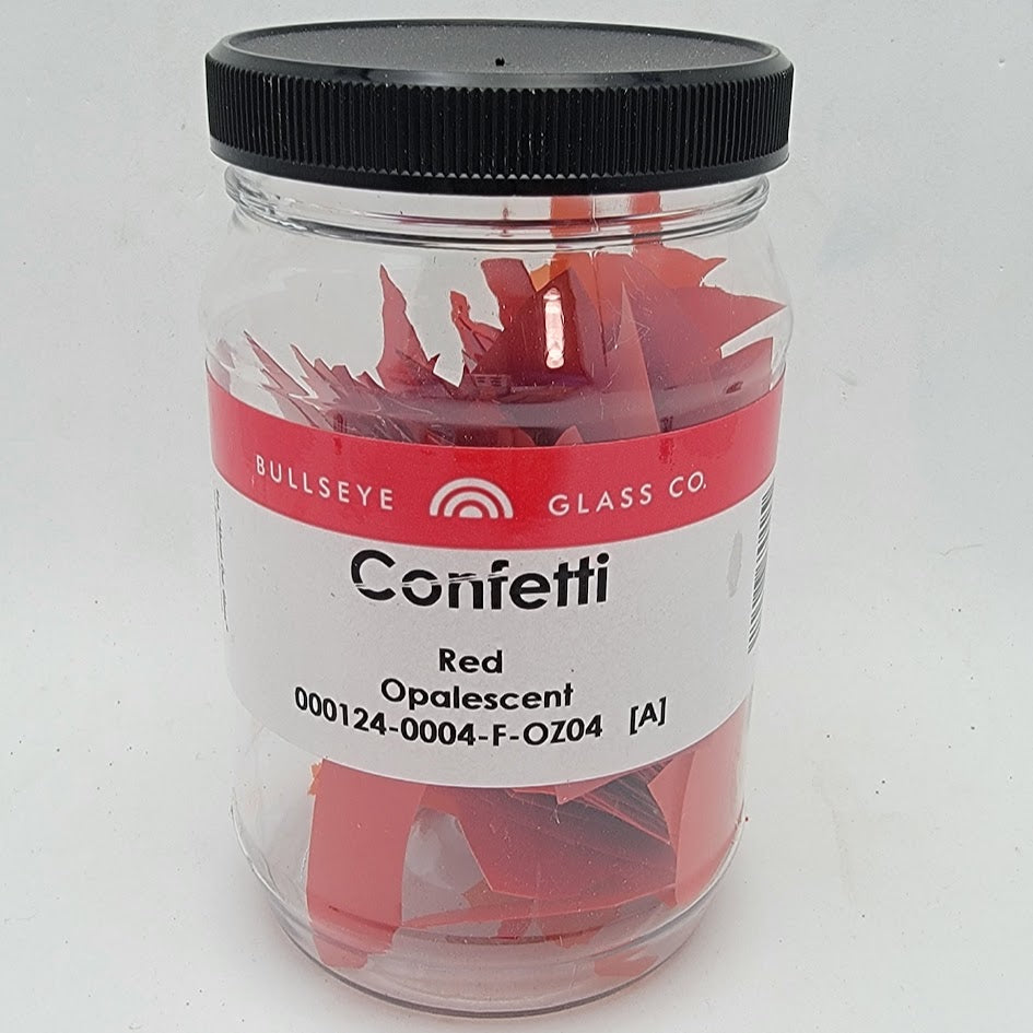 0124 Red Opal Glass Confetti 90 COE Bullseye 4 Ounces Fusing Supplies