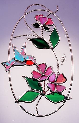 OVAL Metal Suncatcher Stained Glass Panel FRAME 6x11 inches Supplies Nickle Plated-