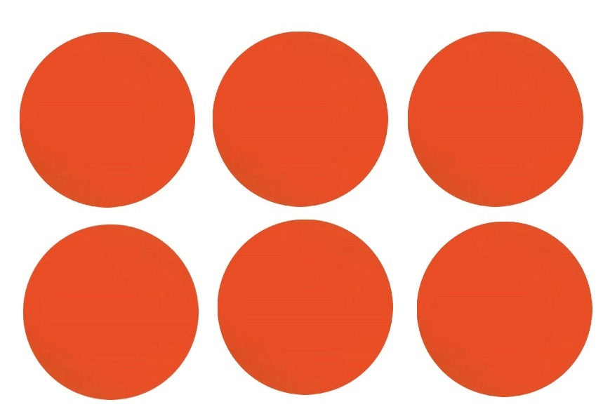 171 Orange Transparent Six 96 COE Glass Circles Choice of 1/2, 3/4, 1, or 1 1/2 inches-