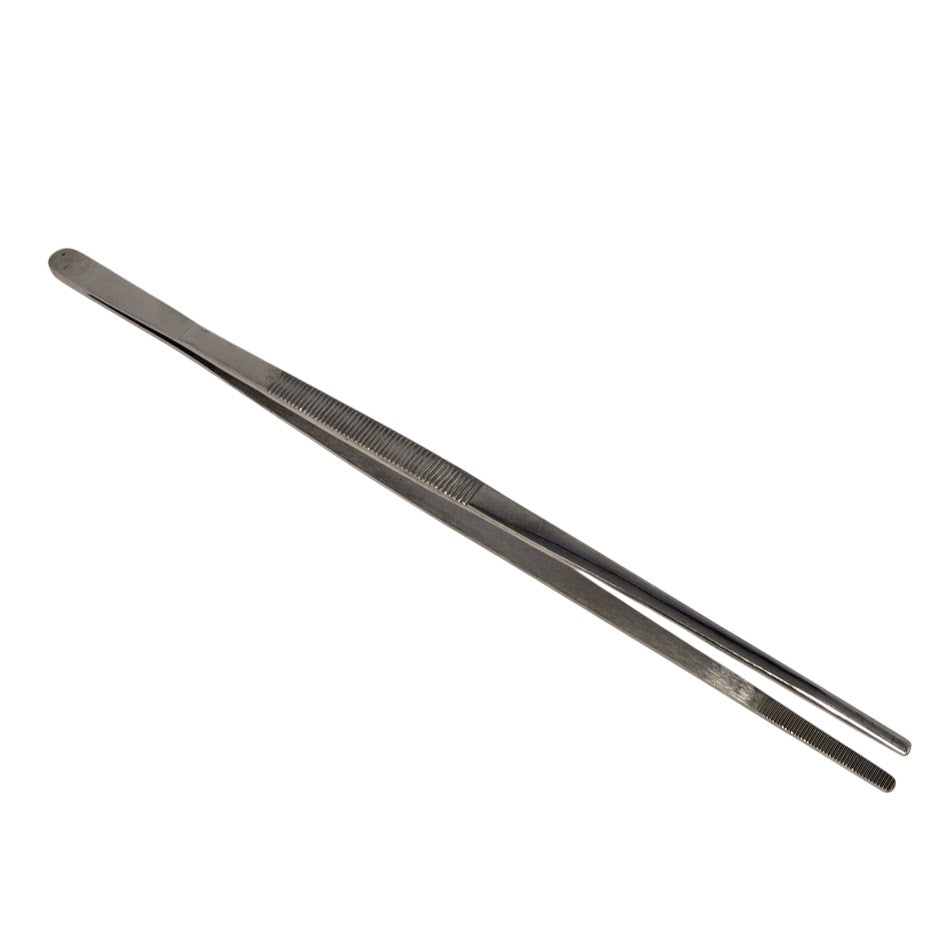 12" Blunt Serrated Tweezers Stainless Steel Lampworking Hot Glass Supplies Tools-