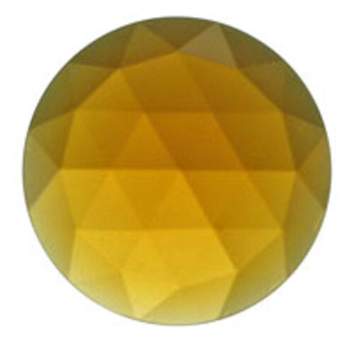 Light Amber 25mm FACETED JEWEL 1" German-Made Stained Glass Focal Bevel-