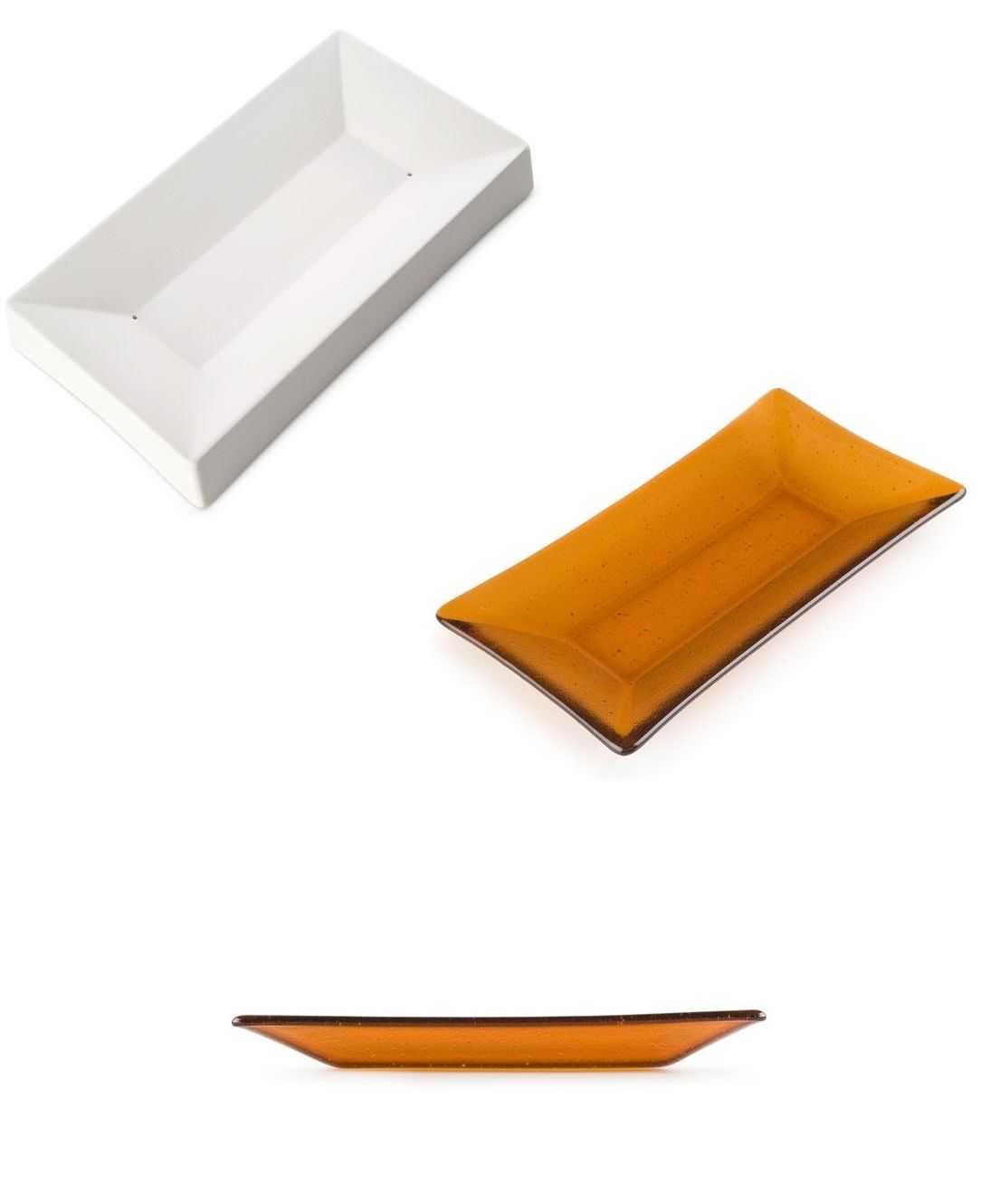 BULLSEYE MOLD 8945 SMALL RECTANGLE 9.5 x 5.4 x 1.5 inches Ceramic Kiln Formed Glass Fusing-