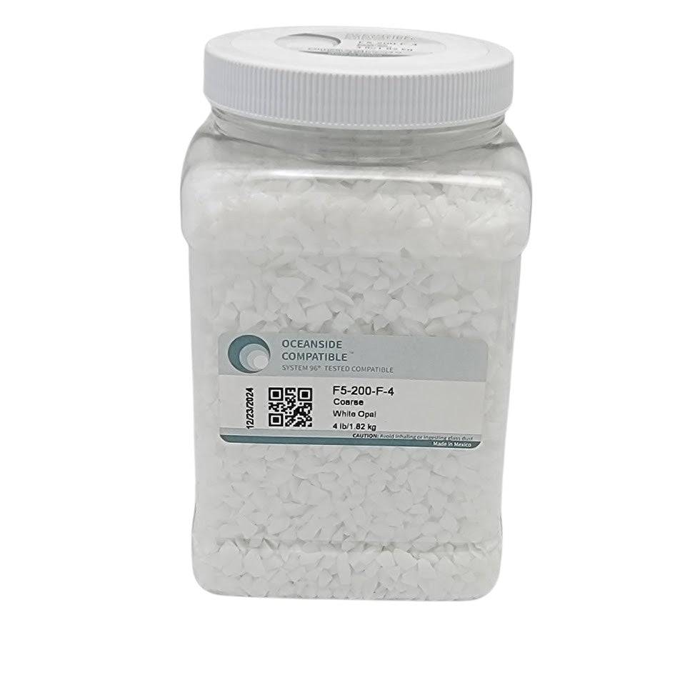 F5 200 96 4 FOUR POUNDS White Opal Coarse System 96 COE Glass Frit OGT-