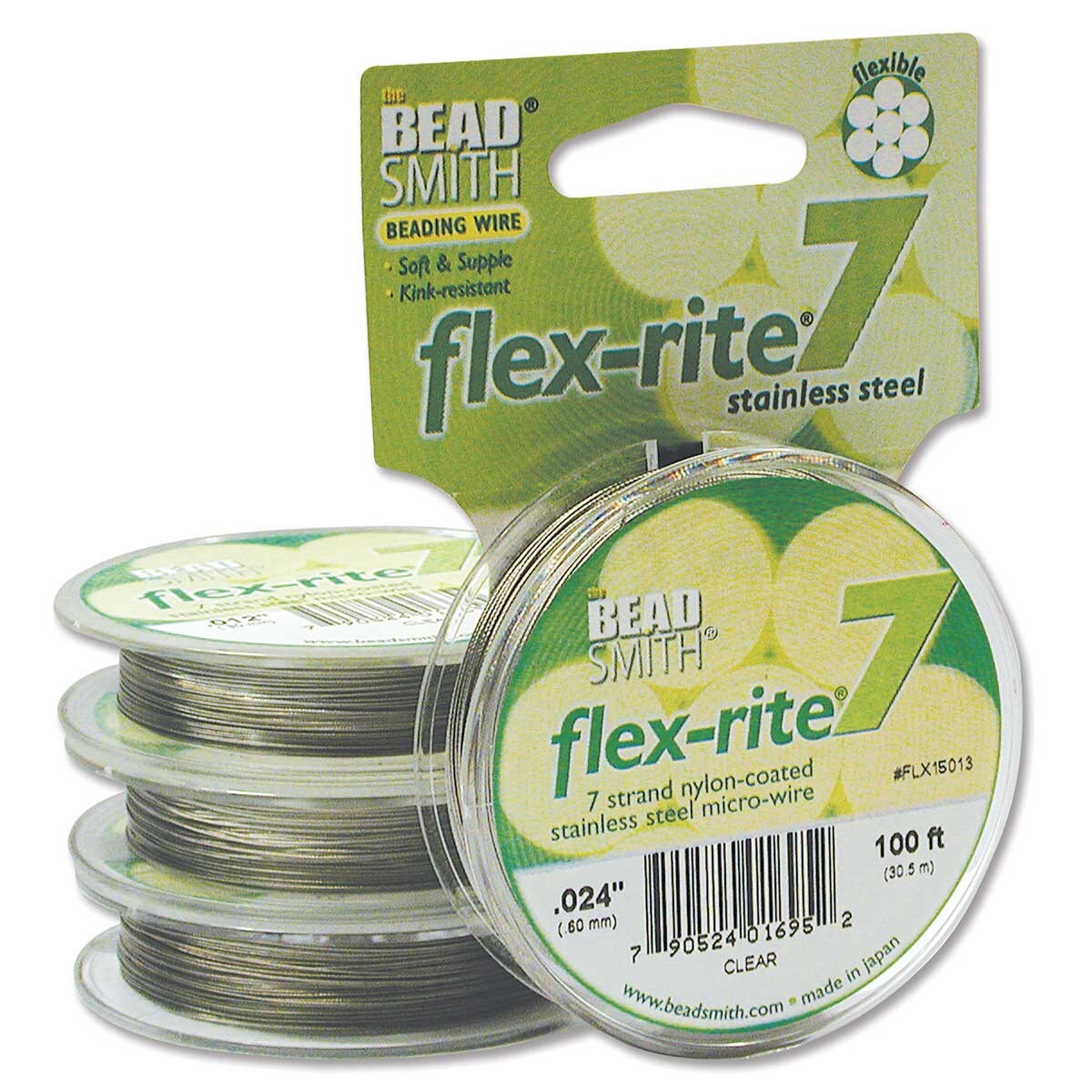 Stainless Steel CLEAR .024" 7 Strand 100' BEADSMITH FLEX-RITE Wire FLEXRITE