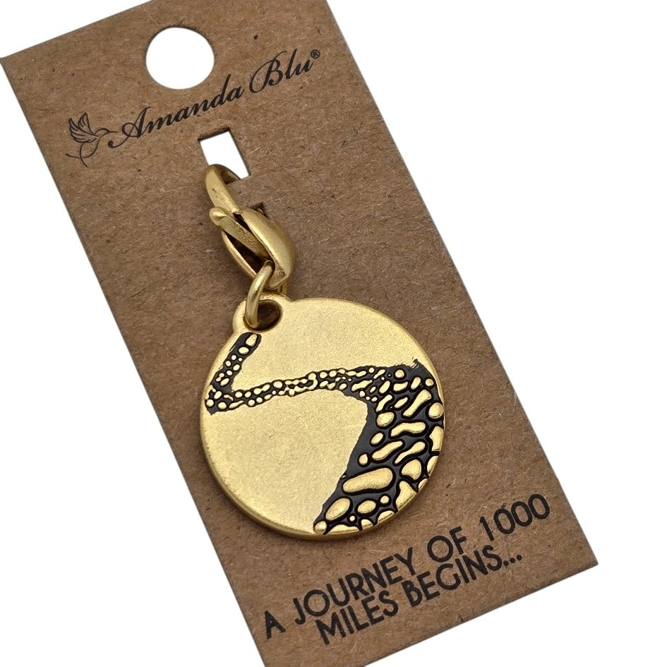 A Journey of 1000 Miles Begins with a Single Step Gold Tone Charm Amanda Blu-
