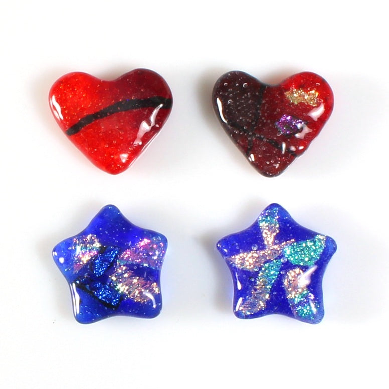 HEARTS & STARS Little Fritters Glass Frit Casting Mold Pendants-