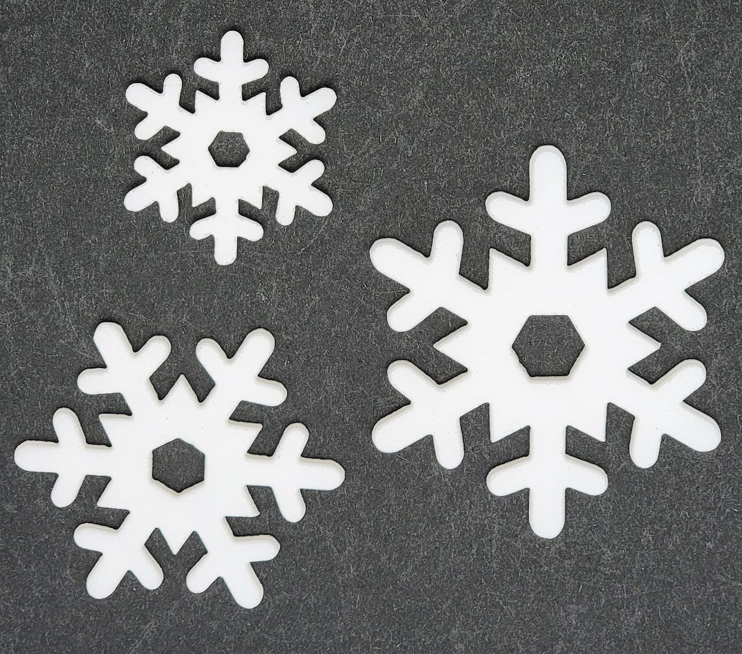 Snowflake 96 COE White Glass Precut Choice of Size Holiday Winter-