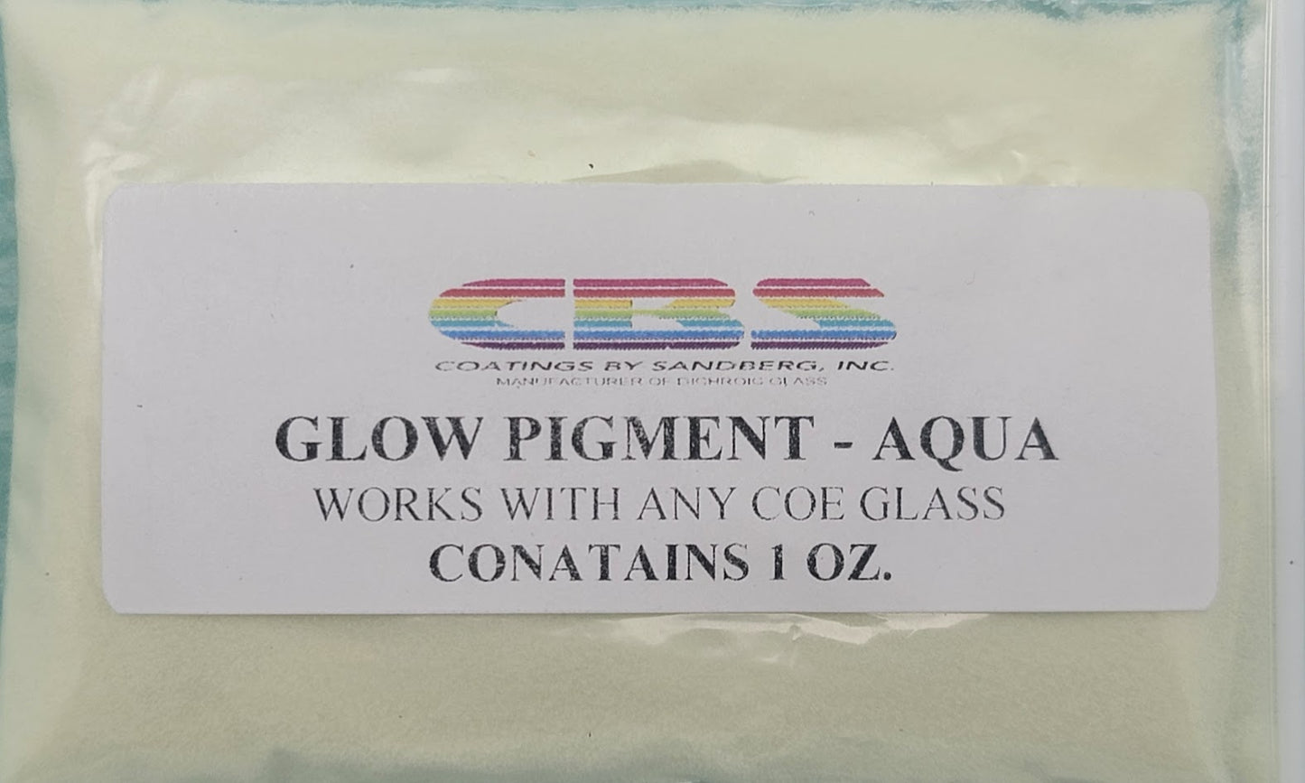 CBS Glow Powder Pigment AQUA works with any COE 90 96 One Ounce Package-