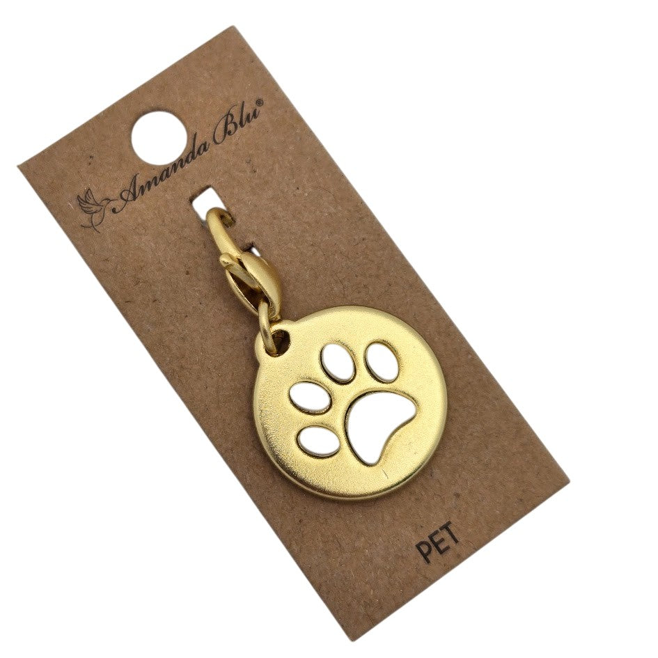 Paved with Paw Prints Amanda Blu Two Sides Two-tone Gold & Silver Dog Cat-