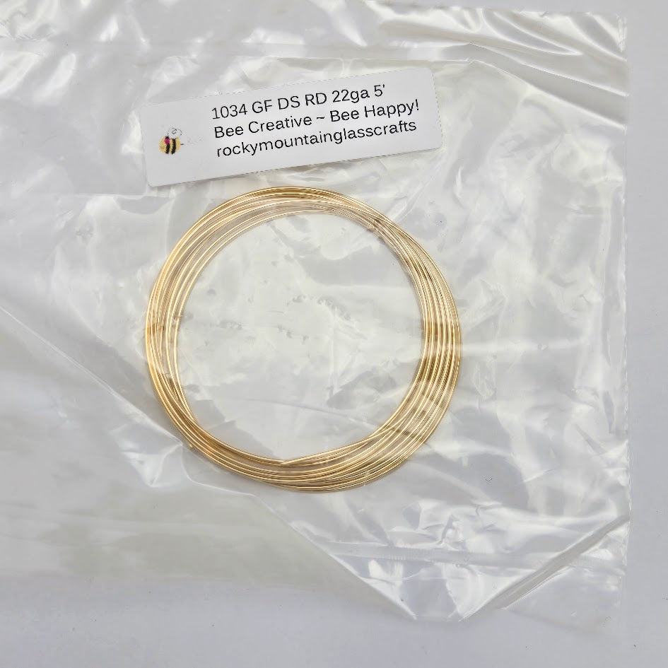 22ga Dead Soft Round 12Kt Gold-Filled Five Feet Wrapping Wire Made in the US-