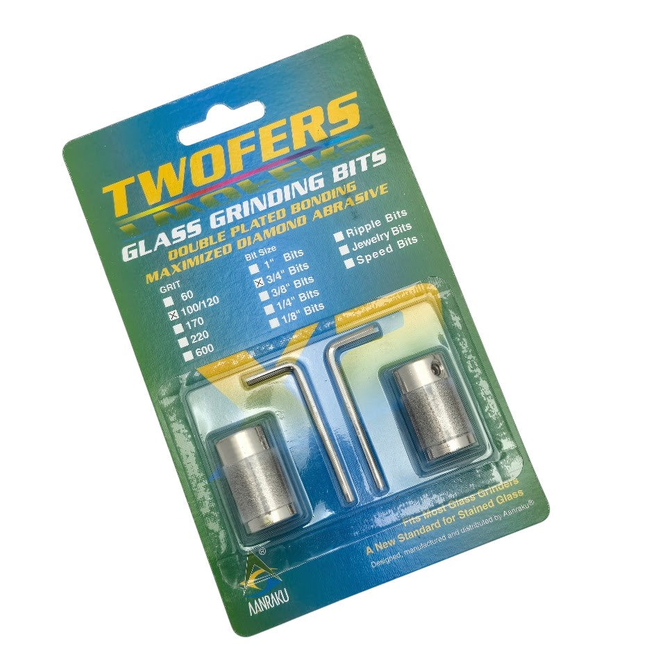 Grinder Bits Diamond  3/4"  Twofers 2 Pack 100/120 Grit Fits MOST Inland Glastar-