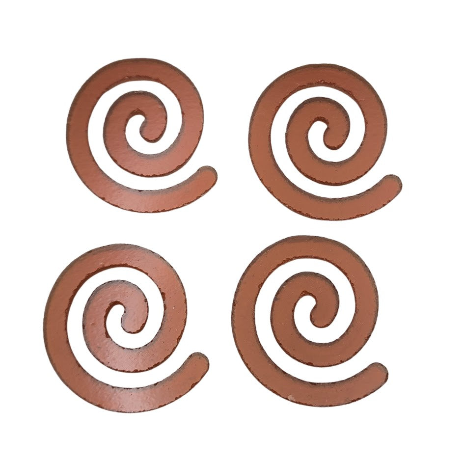 110.8 Medium Amber FOUR Transparent Spirals 96 COE Precut Glass Fusing Shapes-