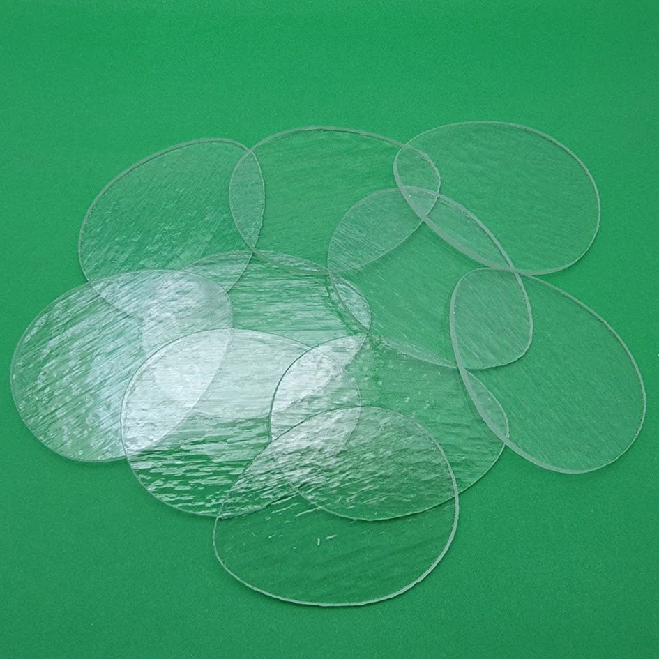 3" Eggs Clear Bullseye 1 or 10 Pieces 90 COE Precut Glass Shape Easter