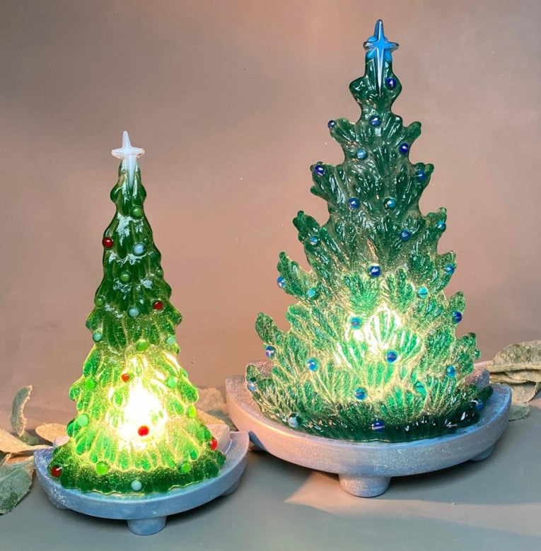 Small Christmas Tree Glass Casting Fusing Mold LF238 Creative Paradise Little Fritter-