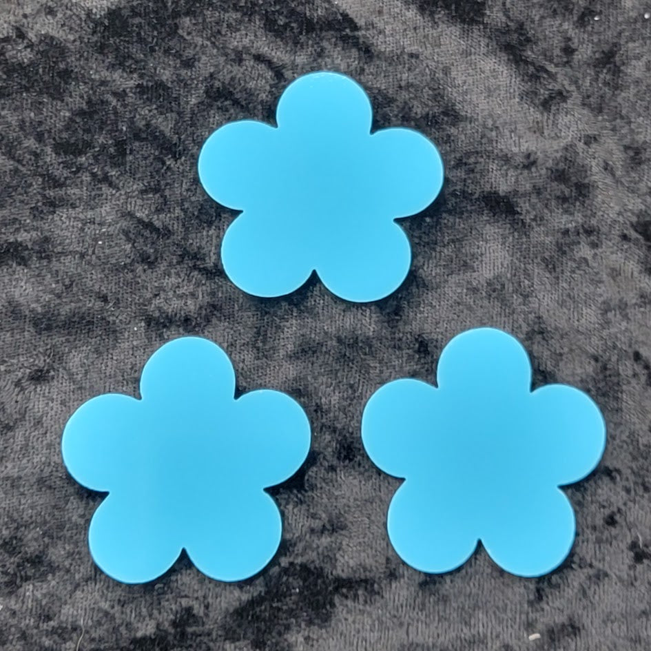 THREE Pieces Happy Flowers 96 COE Precut Glass Design Shape Choice of Color Size-