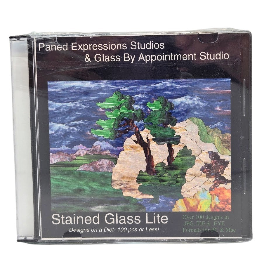 STAINED GLASS LITE 100 Pieces PANED EXPRESSIONS CD Pattern Book-
