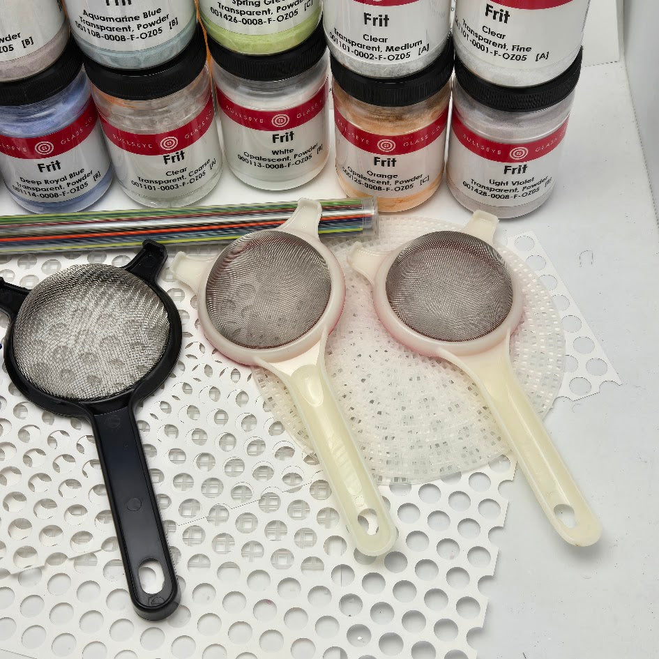 Bullseye 90 COE Paint With Glass Kit Glass Fusing Supplies Frit Stencils Sifters-