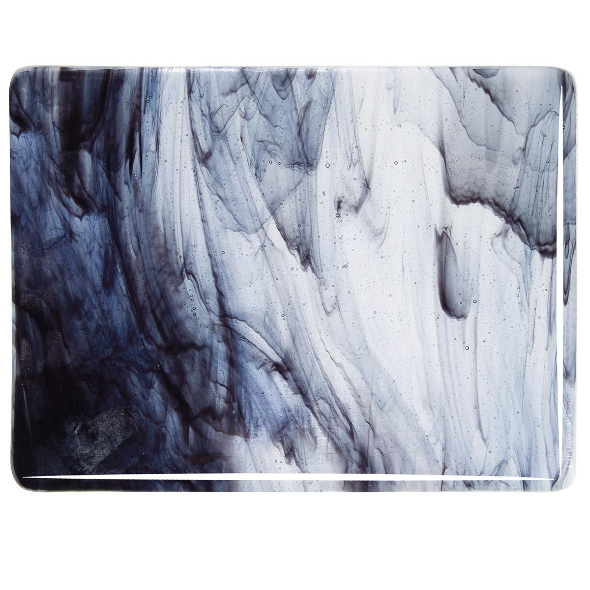 2100 Clear Black 2 Color Streaky Bullseye 90 COE Glass Sheet 10x10" 90COE Fusing Supplies-