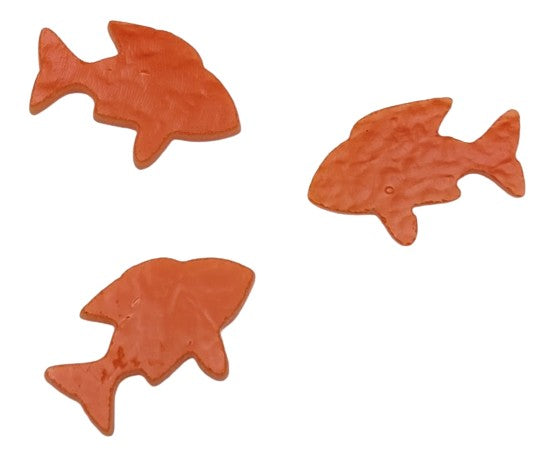 3 Orange Goldfish Fish Glass Precut 90 COE Sea Life Series-